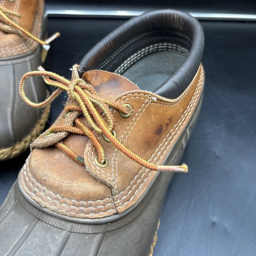 LL Bean Classic Duck Boot Low Top Men 12 M USA Made Maine Jim Wilbur Chain Sole